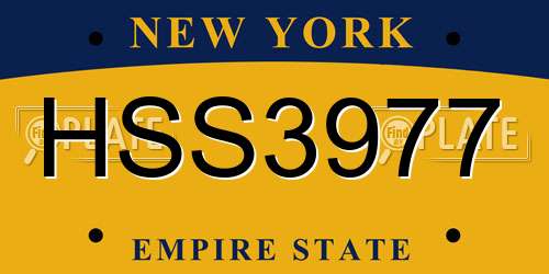 HSS3977 New York License Plate