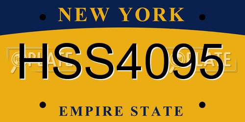 HSS4095 New York License Plate