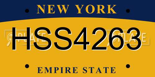 HSS4263 New York License Plate
