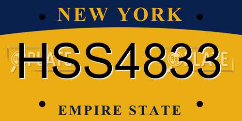 HSS4833 New York License Plate