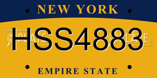 HSS4883 New York License Plate