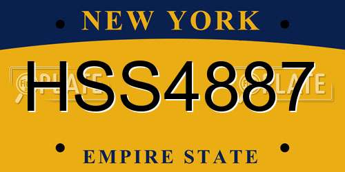 HSS4887 New York License Plate