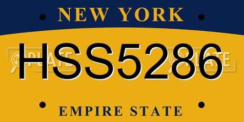 HSS5286 New York License Plate