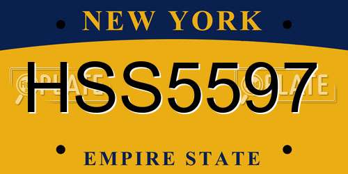 HSS5597 New York License Plate