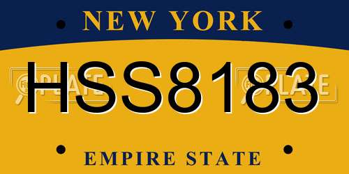 HSS8183 New York License Plate