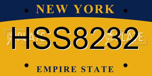 HSS8232 New York License Plate