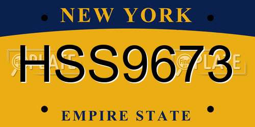 HSS9673 New York License Plate