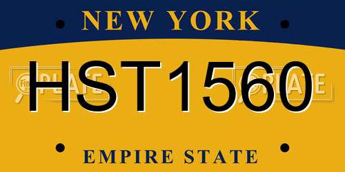 HST1560 New York License Plate