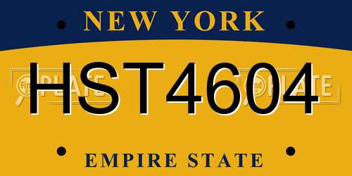 HST4604 New York License Plate