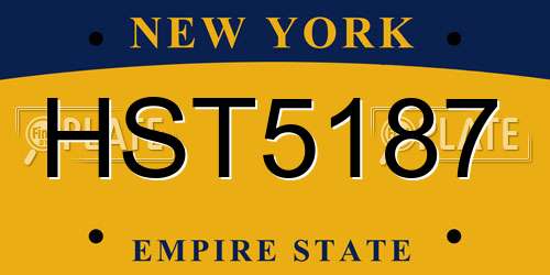 HST5187 New York License Plate