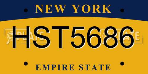 HST5686 New York License Plate