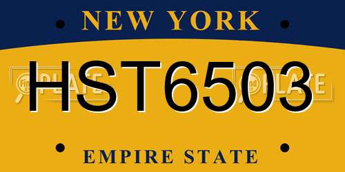 HST6503 New York License Plate