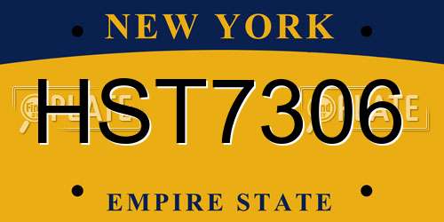 HST7306 New York License Plate
