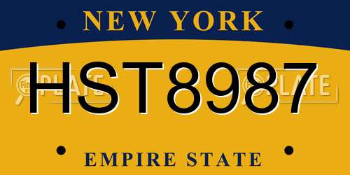 HST8987 New York License Plate