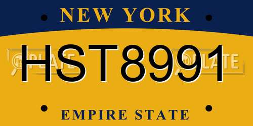 HST8991 New York License Plate