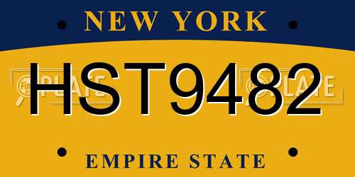 HST9482 New York License Plate