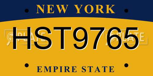 HST9765 New York License Plate