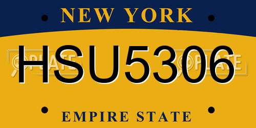 HSU5306 New York License Plate