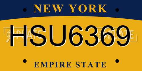 HSU6369 New York License Plate