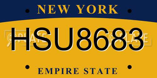 HSU8683 New York License Plate