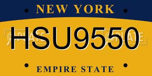 HSU9550 New York License Plate