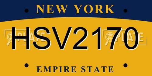 HSV2170 New York License Plate