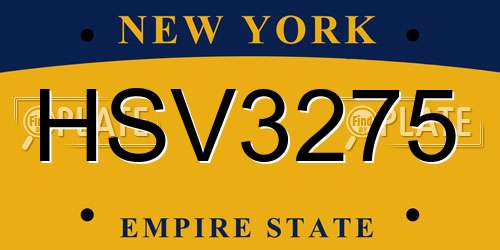 HSV3275 New York License Plate