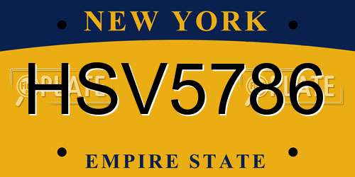 HSV5786 New York License Plate
