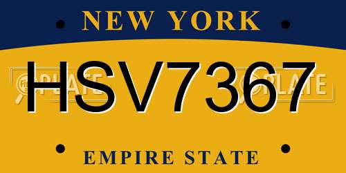 HSV7367 New York License Plate