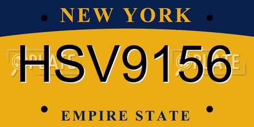 HSV9156 New York License Plate