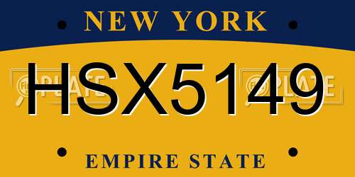 HSX5149 New York License Plate