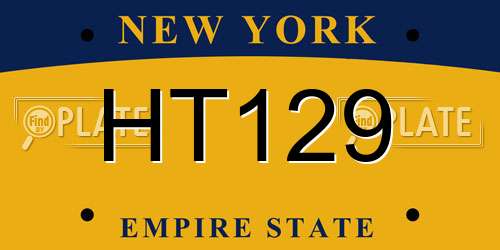 HT129 New York License Plate