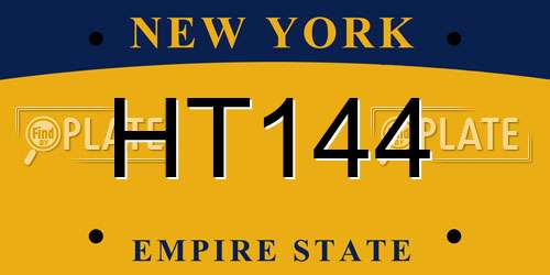 HT144 New York License Plate