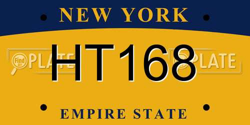 HT168 New York License Plate