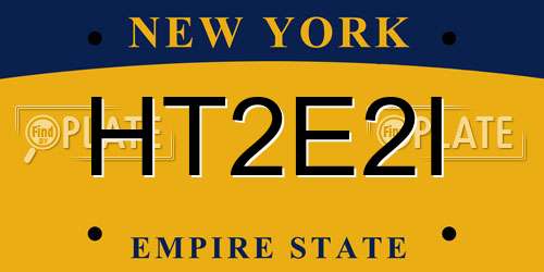 HT2E2I New York License Plate
