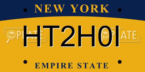 HT2H0I New York License Plate