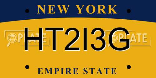 HT2I3G New York License Plate
