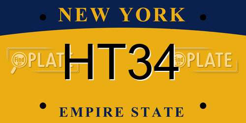 HT34 New York License Plate