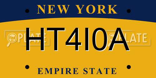 HT4I0A New York License Plate