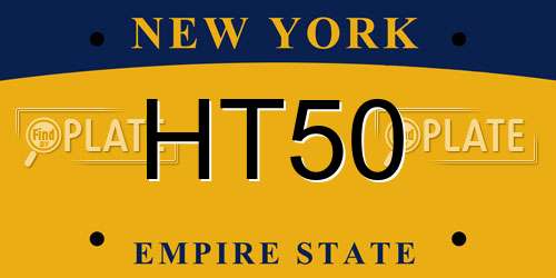 HT50 New York License Plate