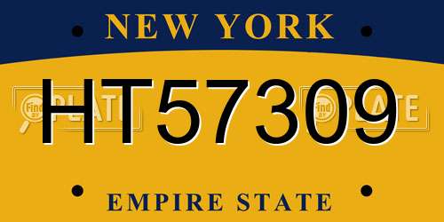 HT57309 New York License Plate