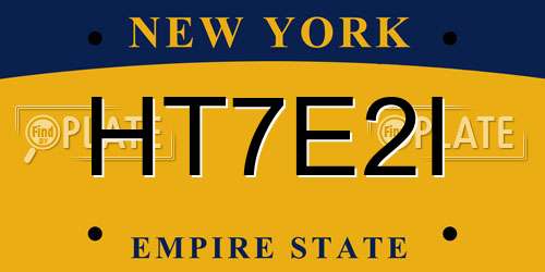 HT7E2I New York License Plate