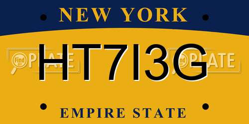 HT7I3G New York License Plate