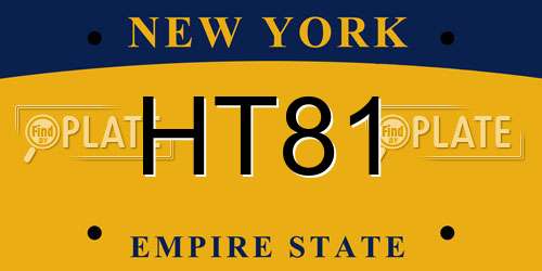 HT81 New York License Plate