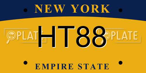 HT88 New York License Plate