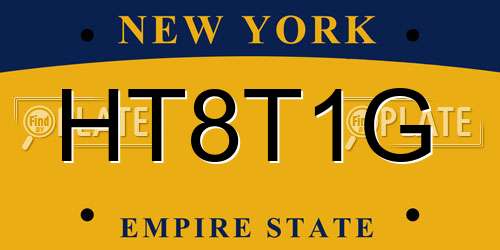 HT8T1G New York License Plate