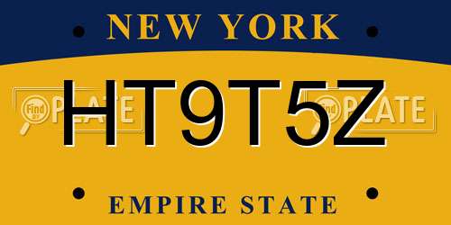 HT9T5Z New York License Plate
