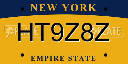 HT9Z8Z New York License Plate