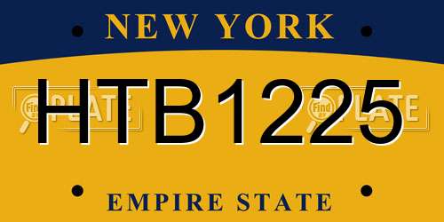 HTB1225 New York License Plate