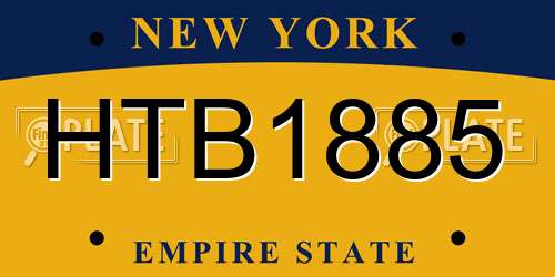 HTB1885 New York License Plate